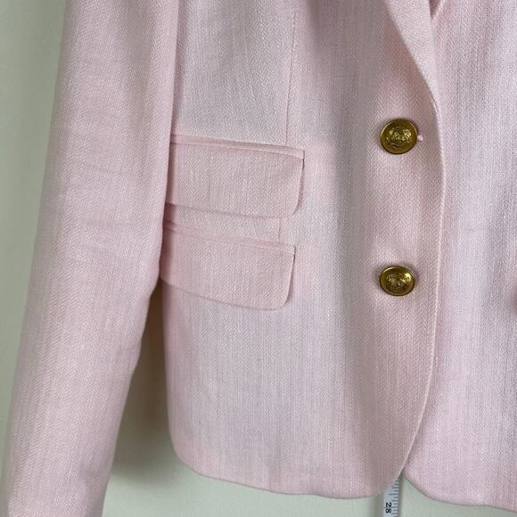 J. Crew Dalton Blazer Size 8T Light Pink Linen Cotton Tall Old Money Yacht Club - Picture 6 of 12